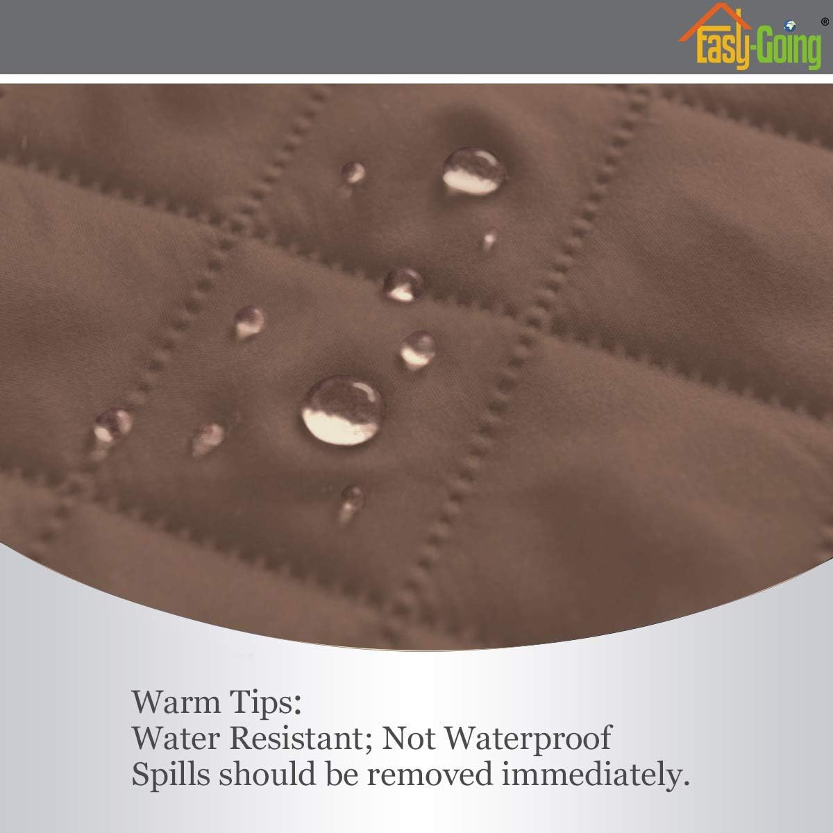 Easy-Going Reversible Couch Cover for 3 Cushion Couch Sofa Cover for Dogs Water Resistant Furniture Protector Cover with Foam Sticks Elastic Straps for Pet Cat (Sofa, Brown/Beige)