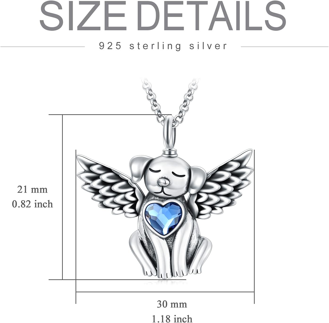 AOBOCO 925 Sterling Silver Dog/Cat Urn Necklace for Ashes Pet Cremation Keepsake Necklace Memorial Jewelry Gift for Women