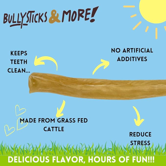 BULLYSTICKS & MORE 12 Inch Beef Collagen Rolls for Dogs (Regular Size - 6 Count) - Bones for Dogs - Dog Parents Choice - No Hide Beef Cheek Rolls