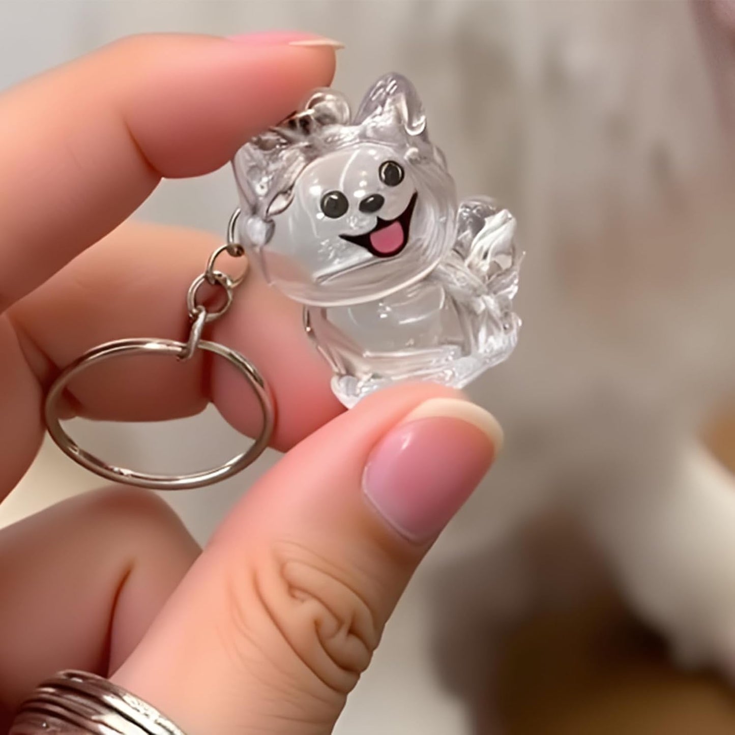 2 Pcs Dog Hair Keychain, Cute Dog Fur Keepsake Storage Bottle, Memorial Bottle Memory Jars for Pet Hair