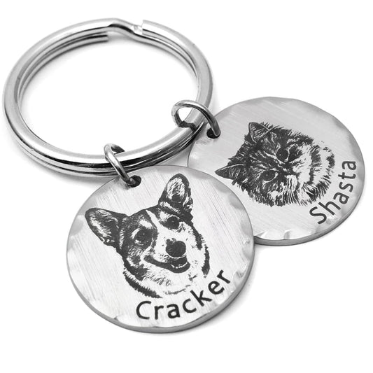 Custom Pet Portrait Dog Keychain for Mom Dog and Cat Keychain Pet Lover Personalized Gift Dog Mom Keychain Dog Pet Gifts Custom Keychains