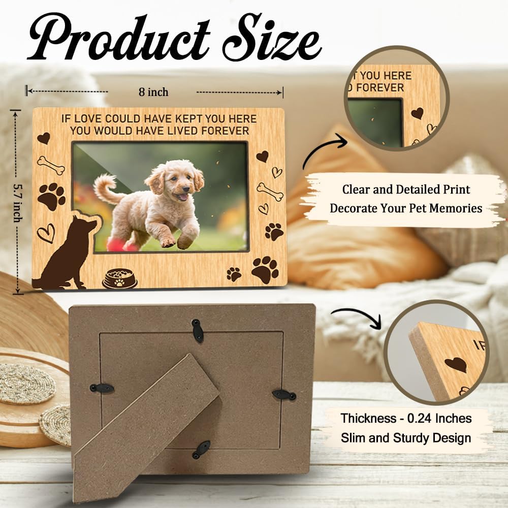 Dog Memorial Photo Frames Dog and Cat Loss Remembrance Gift Sympathy Keepsake for Pet Lovers Condolence Present for Pet Owner If love Could Have Kept You Here Picture Frames 4x6 Photo - YY014
