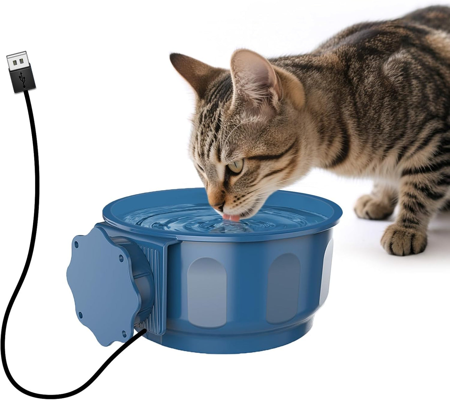 NAMSAN Small Heat Pet Bowl for Cats Rabbits Indoor, 0.6L Heated Water Bowl, Water & Food Thermal-Bowl for Dog Cage, Hanging Kennel Dish, USB Cable, Self-Assembly