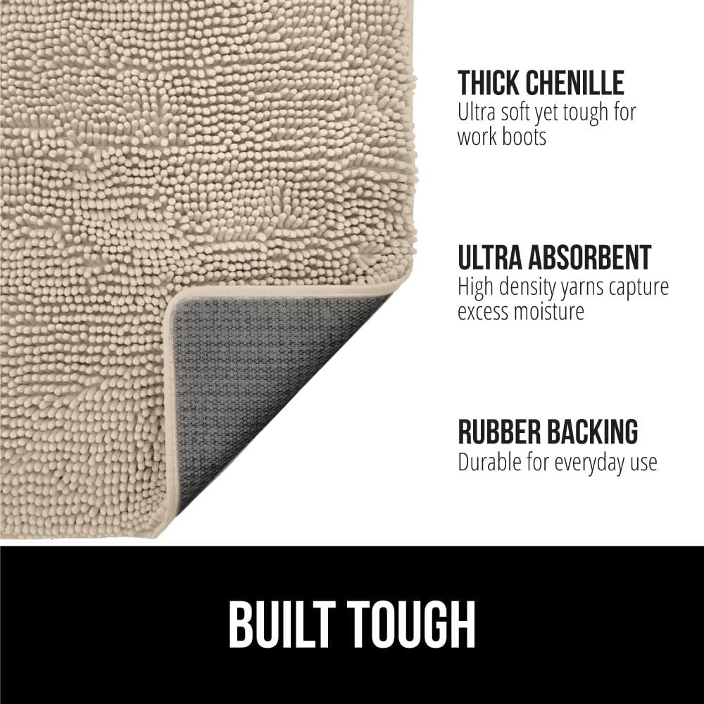 GORILLA GRIP Dog Doormat, Absorbent Doormats for Muddy Dogs Paws, 70x24 Machine Washable Soakstopper Rugs, Cleaner Floors, US Designed Pet Bed Door Mat, Indoor Entrance Pets Rug, Beige