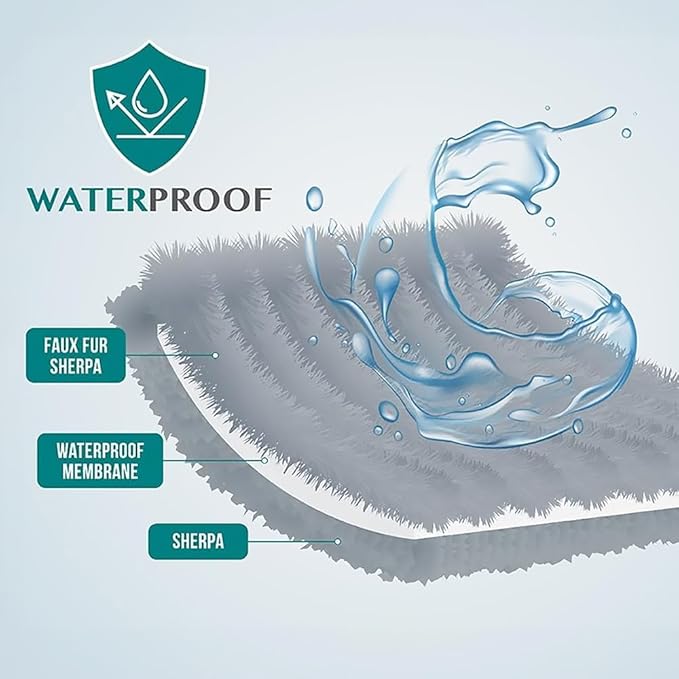 PetAmi Waterproof Dog Blanket for Large Dog, Calming Pet Blanket Bed Couch Cover Protector, Washable Sherpa Faux Fur Throw for Sofa Furniture Protection, Soft Fluffy 60x80 Tie-Dye Black