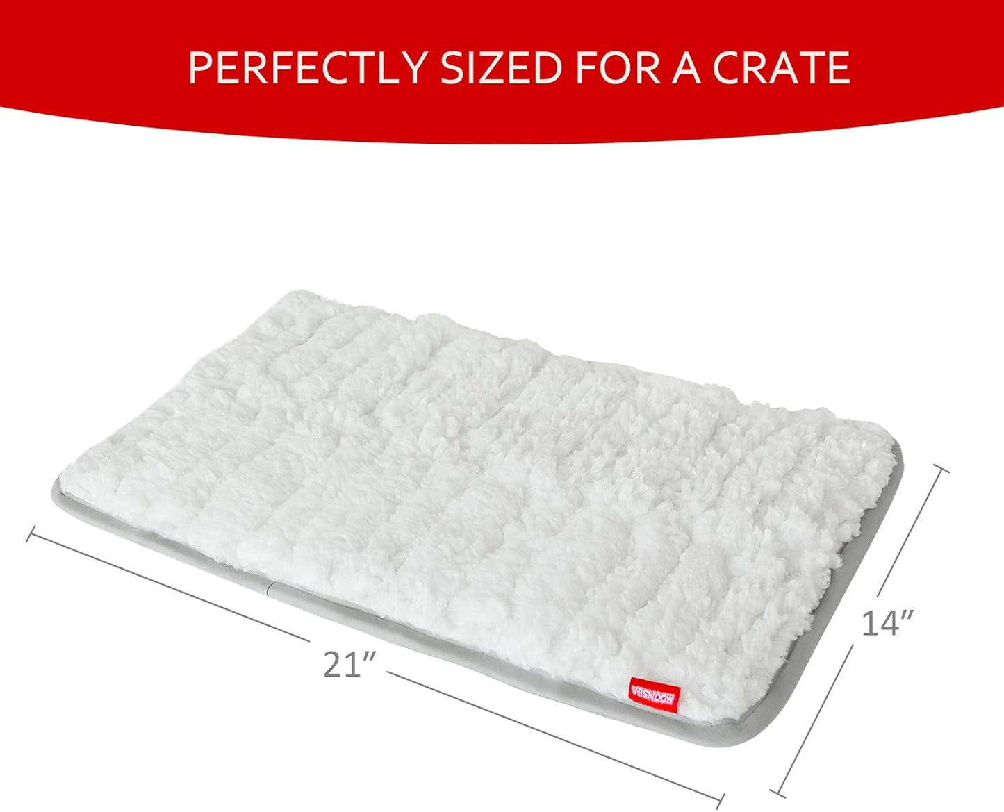 Dog Bed Crate Mat(21" X 14"), Soft Plush Dog Bed Pad Machine Washable Crate Pad, Sleeping Mat with Anti Slip Bottom