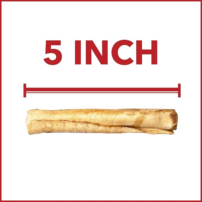 Pet Factory American Beefhide 5" Chip Rolls Dog Chew Treats - Chicken Flavor, 8 Count/1 Pack