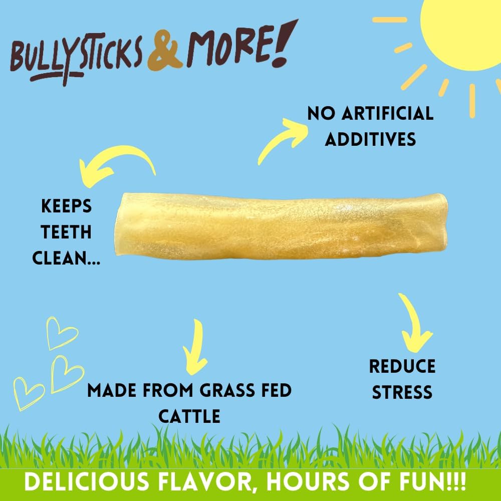 BULLYSTICKS & MORE 6 Inch Beef Collagen Rolls for Dogs (Regular Size - 12 Count) -Bones for Dogs - Dog Parents Choice - No Hide Beef Cheek Rolls