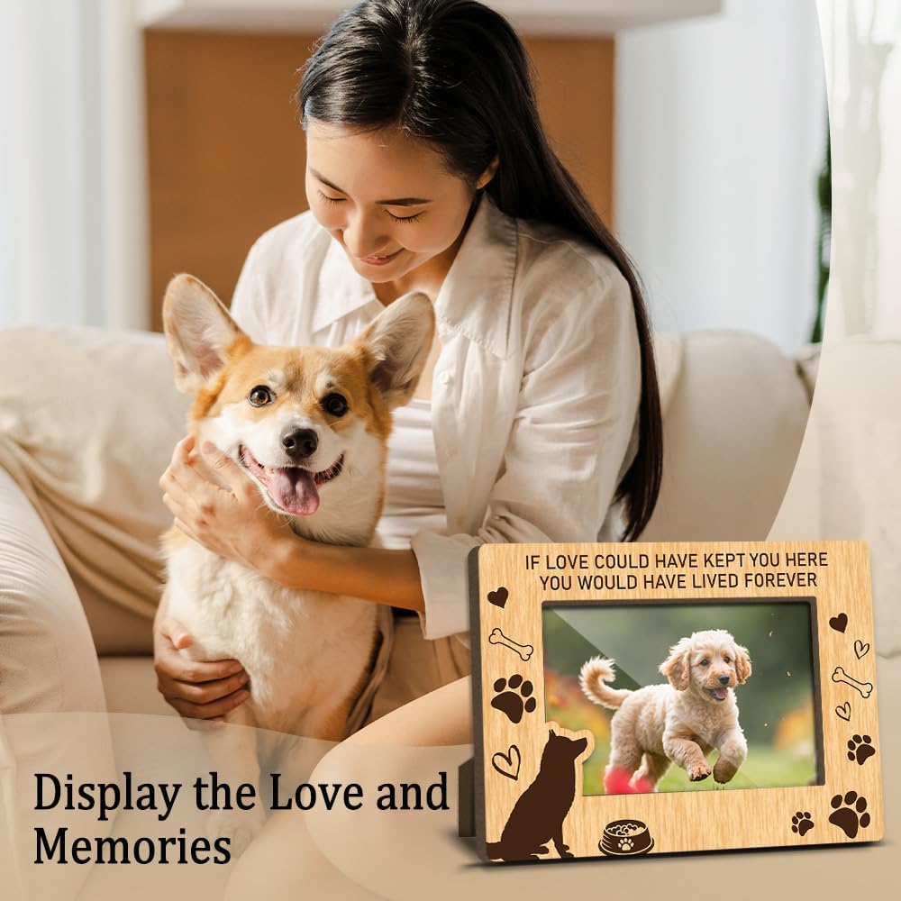 Dog Memorial Photo Frames Dog and Cat Loss Remembrance Gift Sympathy Keepsake for Pet Lovers Condolence Present for Pet Owner If love Could Have Kept You Here Picture Frames 4x6 Photo - YY013