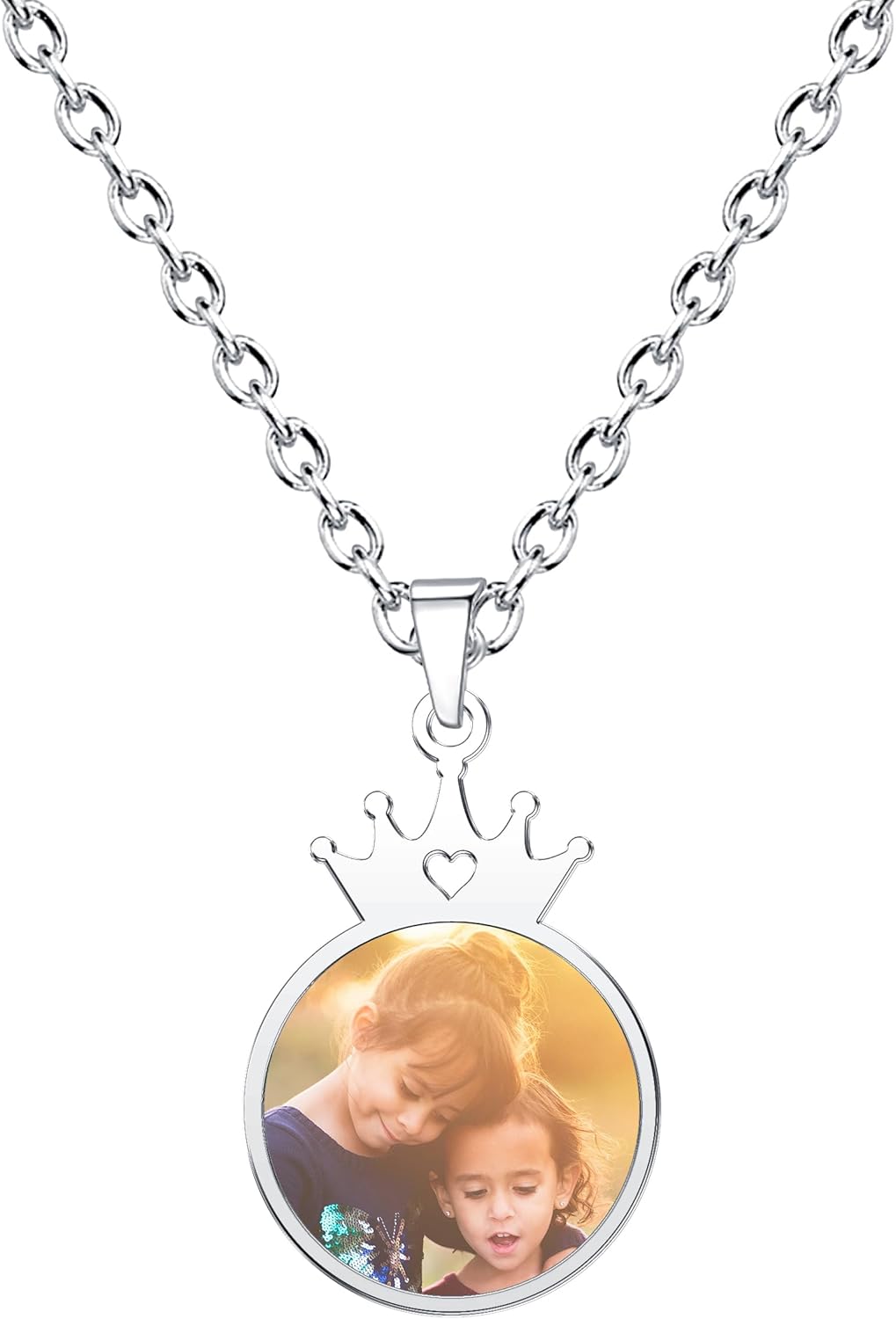 CharmSStory Personalized Photo Necklaces Custom Engraved Name Necklace Memory Keepsake Picture Necklace Pendant Customized Gifts for Women Men