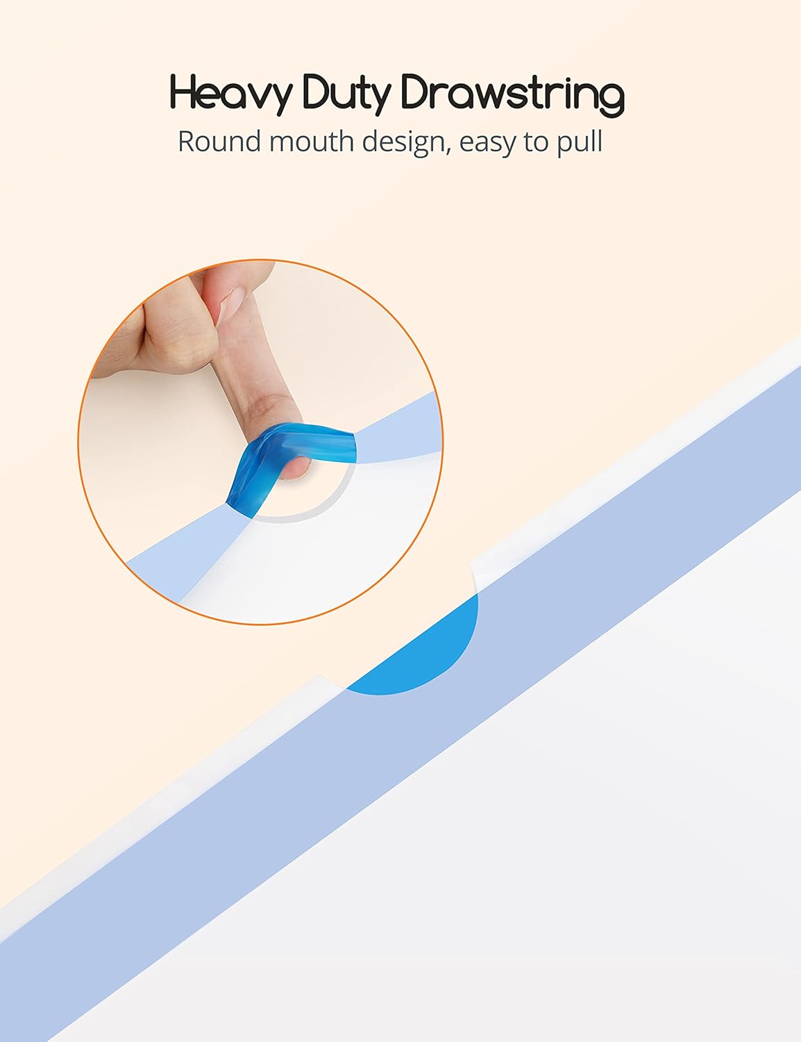 MeoWant Cat Litter Box Liners, Drawstring Receptacles Bags Thickened Waste Bag for MeoWant MW-SC01/MW-SC02 Automatic Cat Litter Box, 60pcs