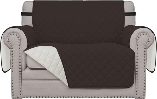 Easy-Going Oversized Chair Sofa Slipcover Reversible Sofa Cover Water Resistant Couch Cover Furniture Protector Cover with Elastic Straps for Pets Dog (Oversized Chair, Chocolate/Ivory)
