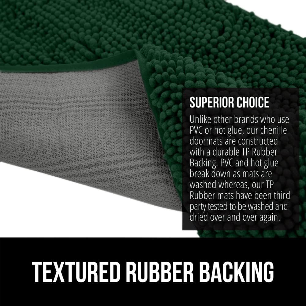 GORILLA GRIP Dog Doormat, Absorbent Doormats for Muddy Dogs Paws, 36x24 Machine Washable Soakstopper Rugs, Cleaner Floors, US Designed Pet Bed Door Mat, Indoor Entrance Pets Rug, Deep Green