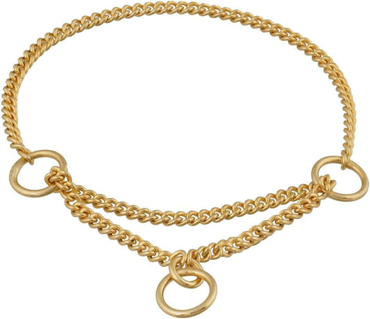 Alvalley Martingale Collar for Dogs - Show Chain Dog Collar - Made of Brass - Safe, Easy to Handle - Suitable for Showing, Training, and Walking - Perfect for Small, Medium, and Large Pets