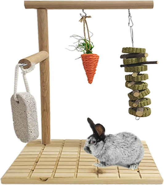 Hamiledyi Bunny Scratching Board Chew Toys, Wood Rabbit Toys for Indoor Bunnies Boredom Bunny Enrichment for Chinchilla Guinea Pigs Hedgehog