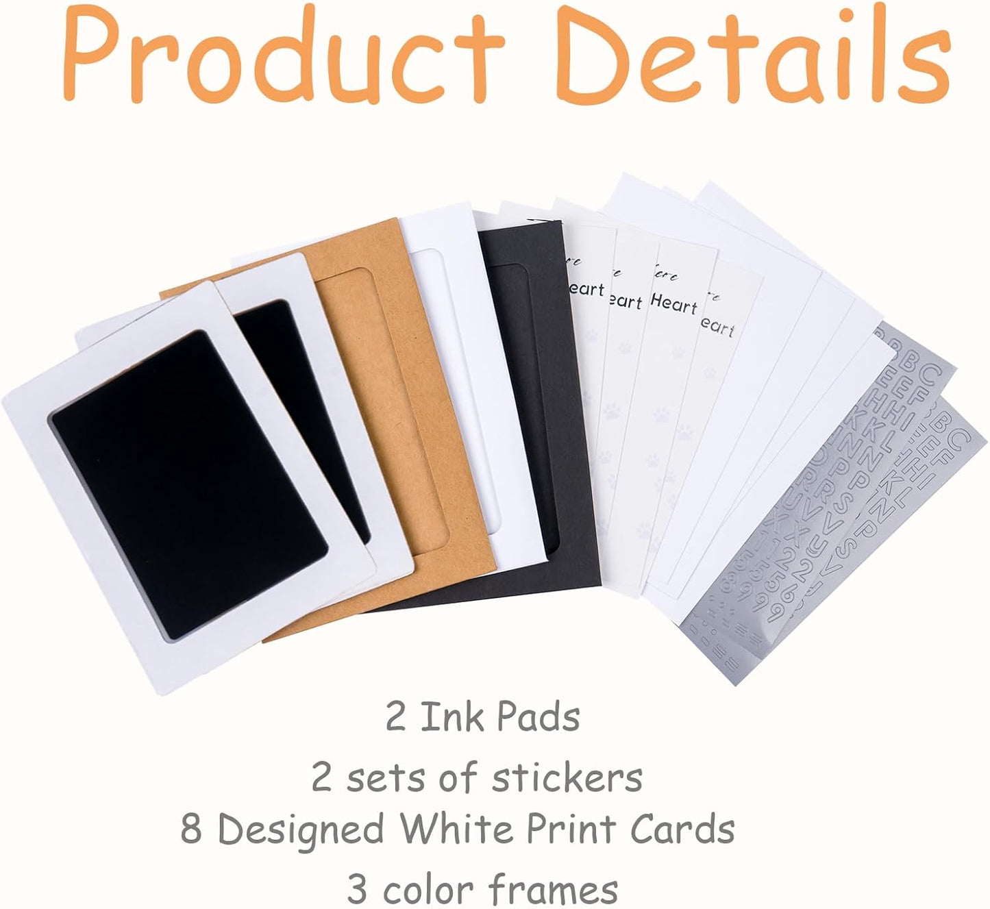 Inkless Paw Print Kit,Dog Paw Print Kit,Dog Nose Print Kit,Clean Touch Ink Pads and Imprint Cards,Pet Paw Print Impression Kit for Dogs Cats Footprint Keepsake