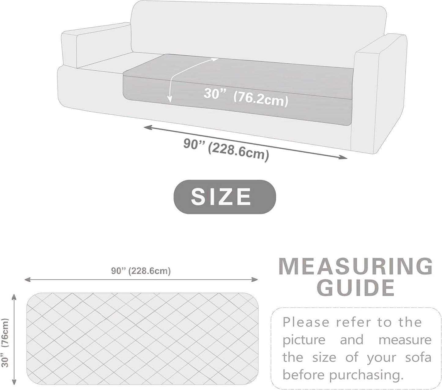 Dogs/Cats Bed Mats, Dog Pad Washable Removable Couch Cover with Anti-Slip Back, Plush Long Fur Mat, Perfect for Small, Medium and Large Dogs.(Light Gray, 30"x90")