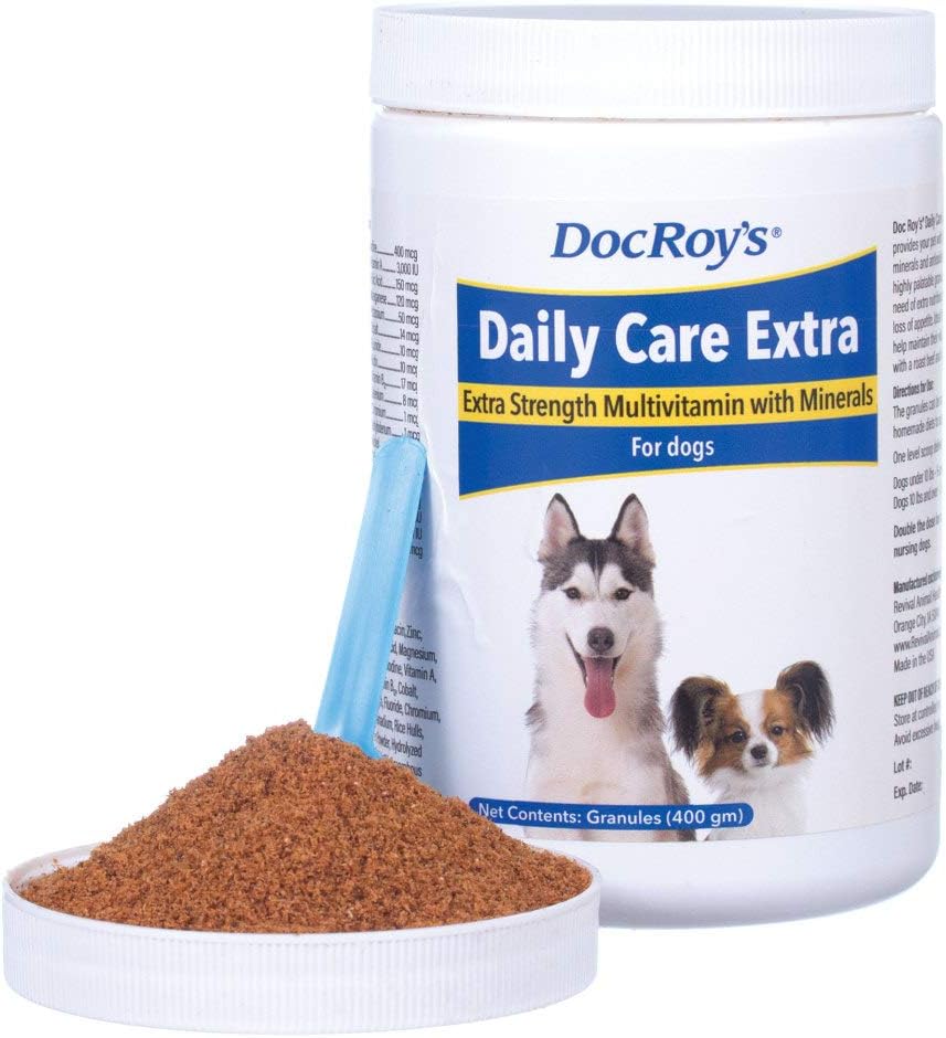 Doc Roy's Daily Care Extra Multivitamin with Minerals for Dogs- Canine Daily Health Supplement - 400 gm Granules