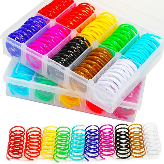 80Pcs 10 Colors Box Stored Cat Springs, Interactive Toys, Cat Spiral, Coil Toy, Hunting, Biting Toy, Swatting, Self-Play Plastic Kitten Toys