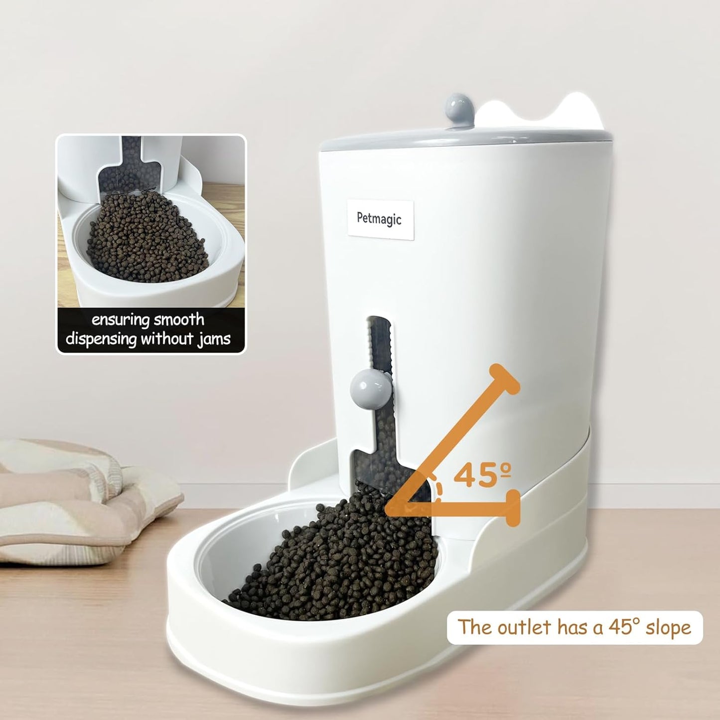Gravity cat Feeder by Petmagic is a 3.6L Large-Capacity cat Food and Water Bowl Set. This Two-Piece Set is Suitable for pet Feeding, Including Small and Medium-Sized Dogs, Kittens.