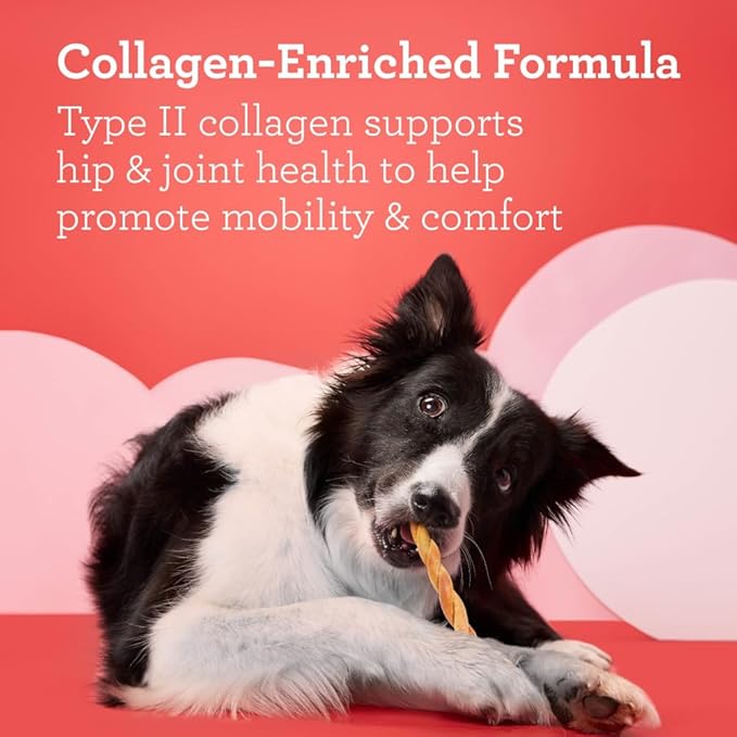 DreamBone CollaYUMS Twists Plus Collagen Chews for Dogs, 10 Count, Treat Your Dog to Rawhide-Free Chews Made with Chicken, Vegetables and Peanut Butter