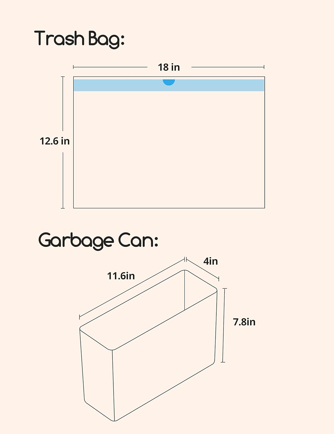 MeoWant Cat Litter Box Liners, Drawstring Receptacles Bags Thickened Waste Bag for MeoWant MW-SC01/MW-SC02 Automatic Cat Litter Box, 60pcs