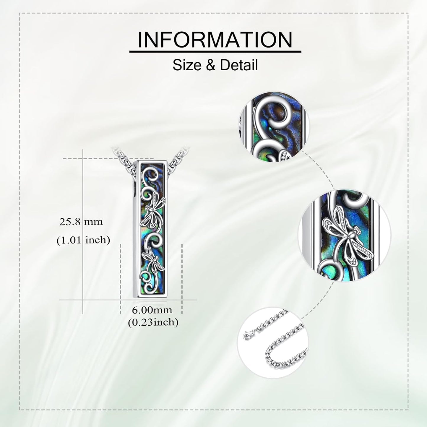 Urn Necklaces for Ashes Sterling Silver 3D Vertical Bar Memorial Pendant for Loved Ones Keepsake Cremation Jewelry Gifts for Women Men