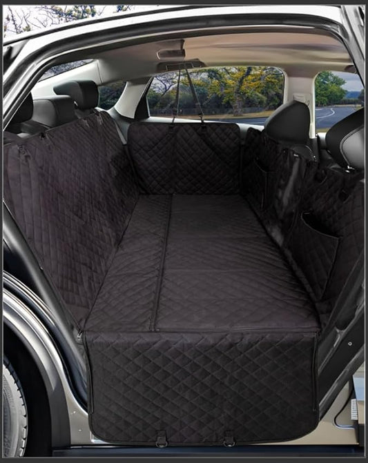 KingCamp 2025 Upgrade Dog Car Seat Cover for Back Seat, Waterproof Scratch Proof Dog Hammock with Hard Bottom 600D Heavy Duty Nonslip Durable Seat Protector with Mesh Window for Cars, SUVs