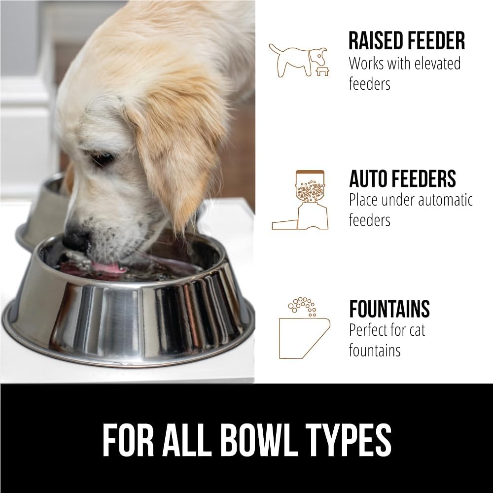 GORILLA GRIP 100% Waterproof Raised Edge BPA Free Silicone Pet Feeding Mat, Dog Cat Food Mats Contain Spills Protects Floors, Placemats for Cats and Dogs Water Bowl, Pets Accessories 28x18 White