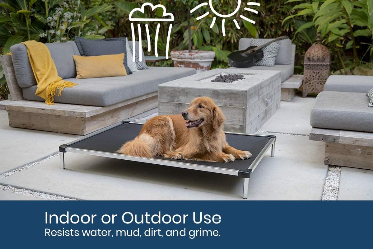 K9 Ballistics Chew Proof Elevated Cooling Dog Bed - Made for Aggressive Chewers, Virtually Indestructible, Ripstop Fabric with No Padding, Pre-Assembled - Small, Blue Quartz