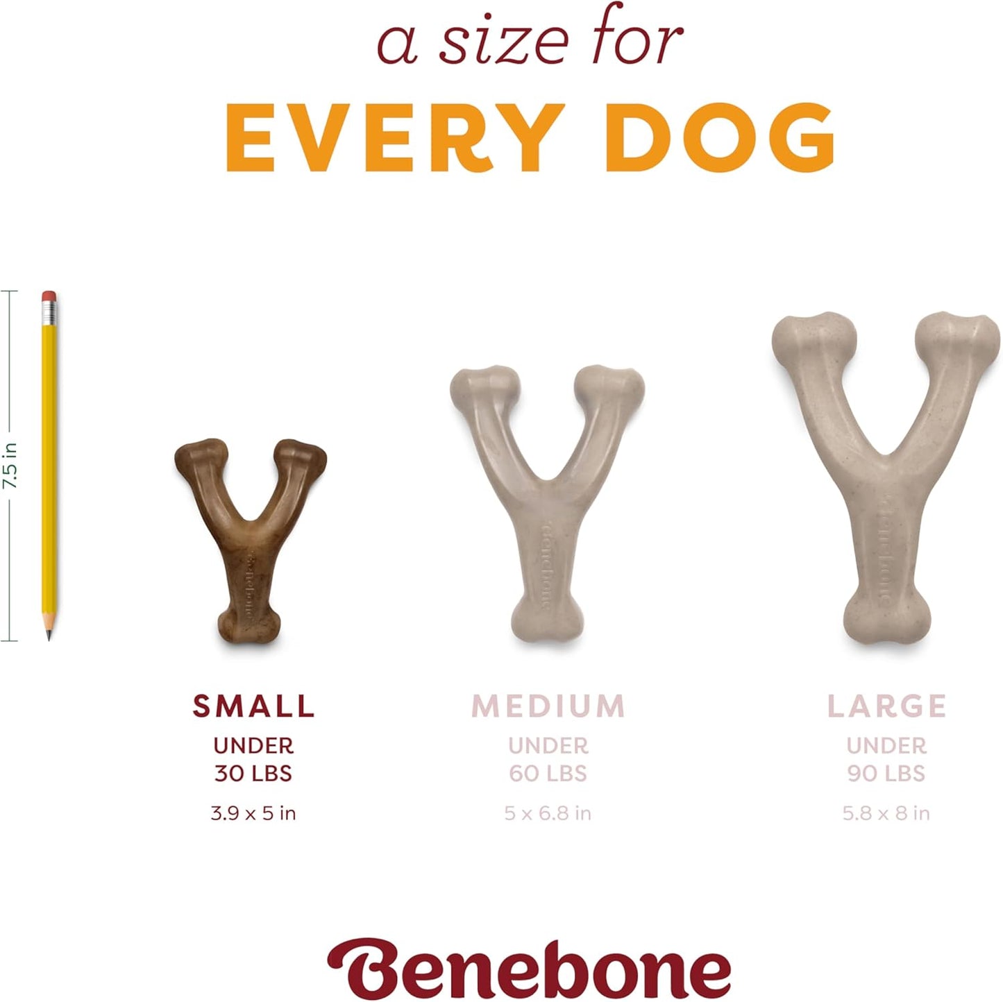 Benebone Pumpkin Spice Wishbone – Limited Edition Flavor, Durable Dog Chew Toy for Aggressive Chewers, Made in USA, Small