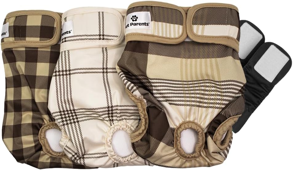 Pet Parents® Washable Dog Diapers (3pack) + Extendrs® of Durable Doggie Diapers, Premium Dog Diapers Female & Male (Small, Oxford)