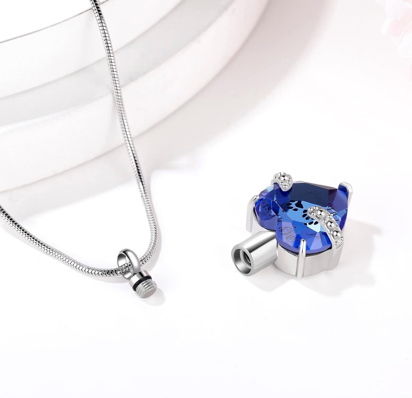 Cremation Jewelry for Ashes for Dog Cat Waterproof Pet Memorial Urn Pendant Necklace for Ashes