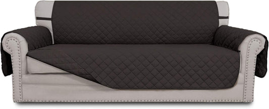 Easy-Going Reversible Couch Cover for 3 Cushion Couch Sofa Cover for Dogs Water Resistant Furniture Protector Cover with Foam Sticks Elastic Straps for Pet Cat (Sofa, Chocolate/Chocolate)