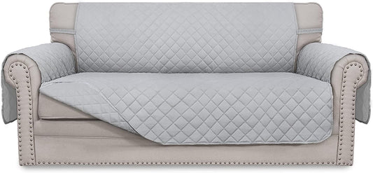 Easy-Going Sofa Slipcover Reversible Loveseat Sofa Cover Couch Cover for 2 Cushion Couch Furniture Protector with Elastic Straps for Pets Kids Dog Cat (Oversized Loveseat, Light Gray/Light Gray)