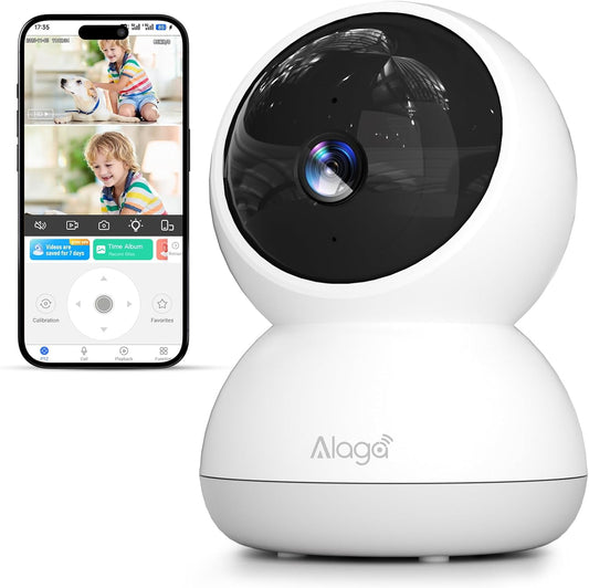 Indoor Camera, 3K HD Indoor Security Camera, 360° Pan/Tilt Pet Camera, 2-Way Audio, Siren, Night Vision, Baby/Pet Monitor with Phone App 2.4G and 5G WiFi, Compatible Alexa and Google Assistant