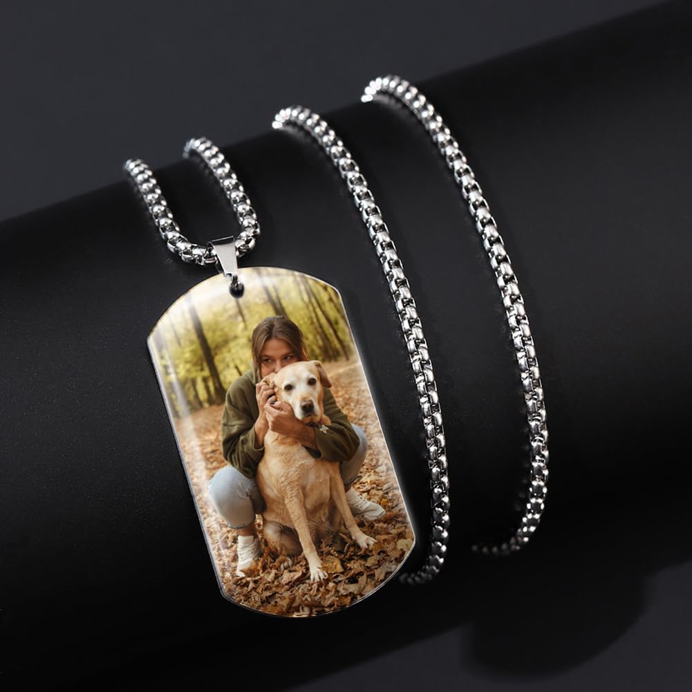 Funnylife Custom Pet Memorial Necklace - Dog Loss Gift - Sympathy for Pet Loss