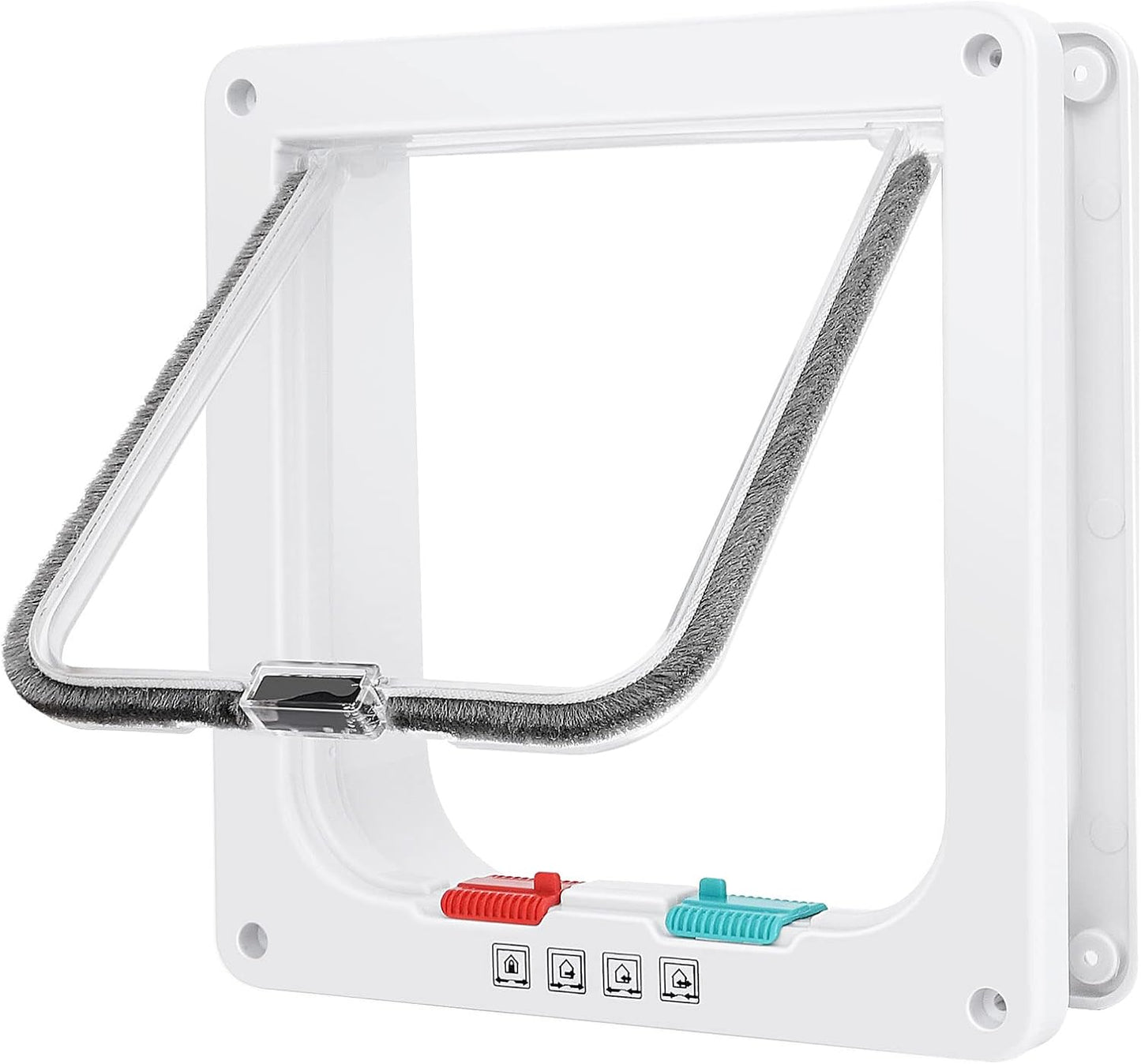 Cat Door, Safety Pet Door with 4 Way Lock, Weatherproof & Easy Installation Cat Flap Door for Interior Exterior Door, Window, Wall(X-Large, 7.87in x 8.66in Flap)