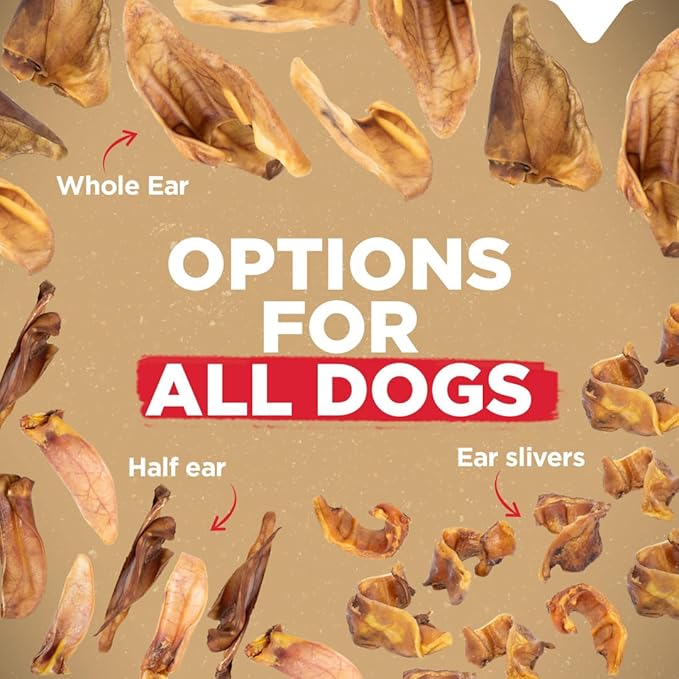 Natural Farm Pig Ear Slivers for Dogs (4 Pounds Bag), One Ingredient: Natural Pigs Ear Slivers, Air Dried, Long-Lasting & Highly Digestible Treats, Great for Puppy and Large/Medium Dogs