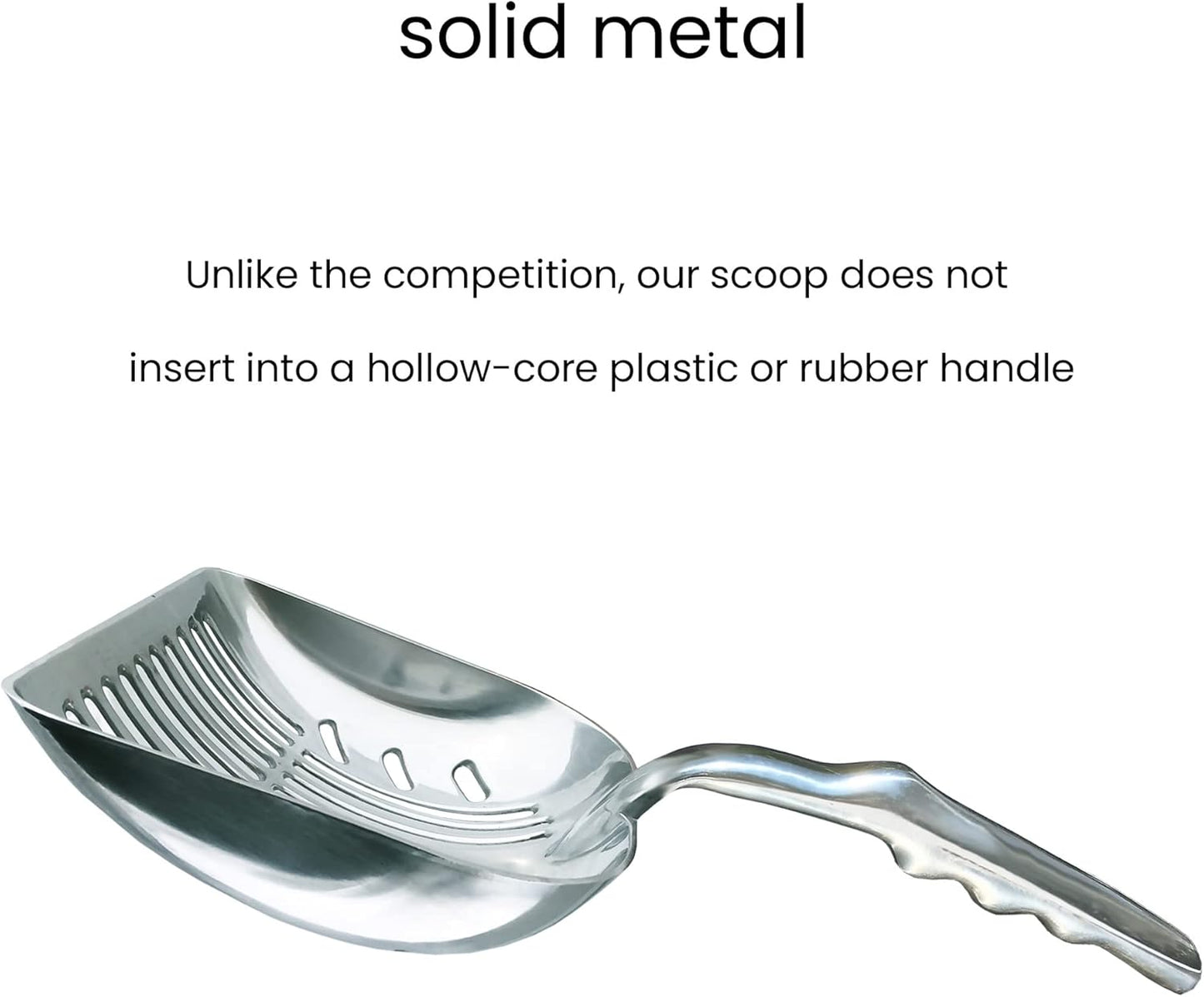 DuraScoop® Premium Multicat Cat Litter Scoop | Solid Metal | Litter Box Tray Pan Sifter