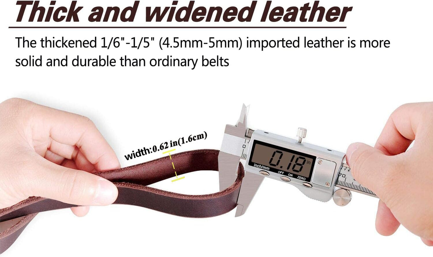 LWBMG Leather Dog Leash 6ft x 5/8 inch, Heavy Duty Leather Dog Training Leash, Soft Handmade Braided Pet Leashes for Large Medium & Small Dogs