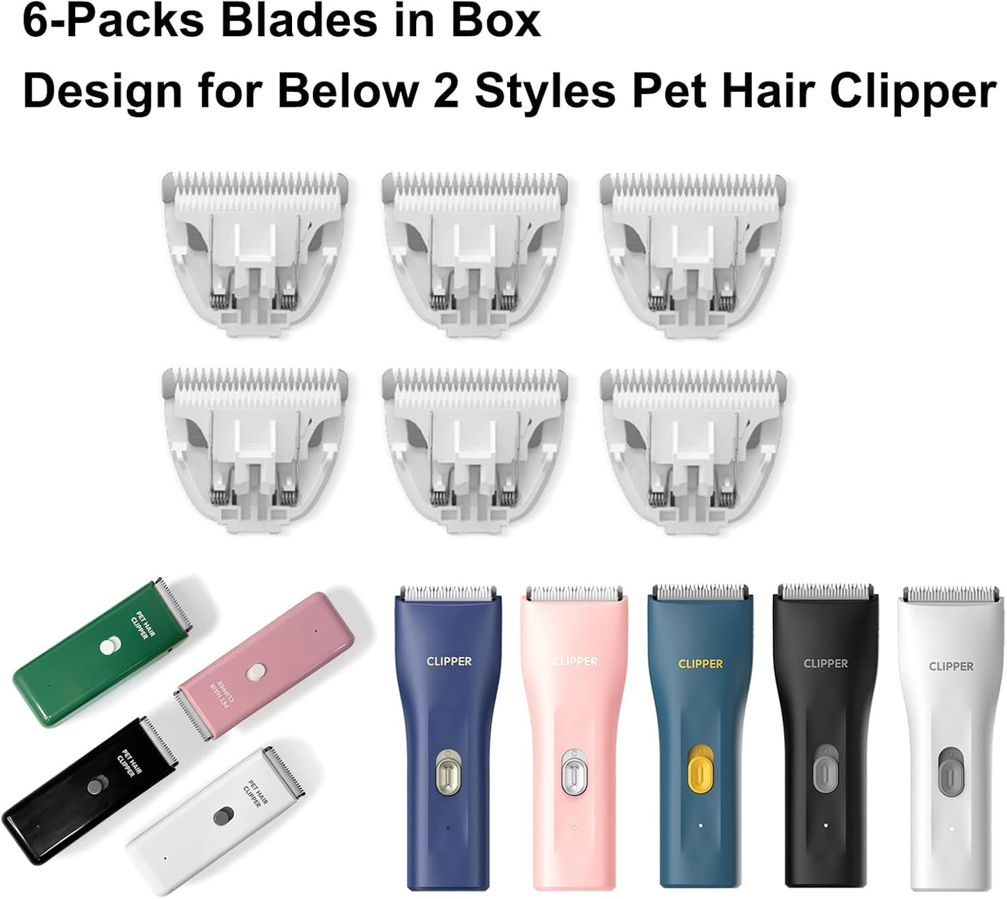 6-Packs Home Professional Pet Dog Cat Grooming Clipper Replacement Blades Only