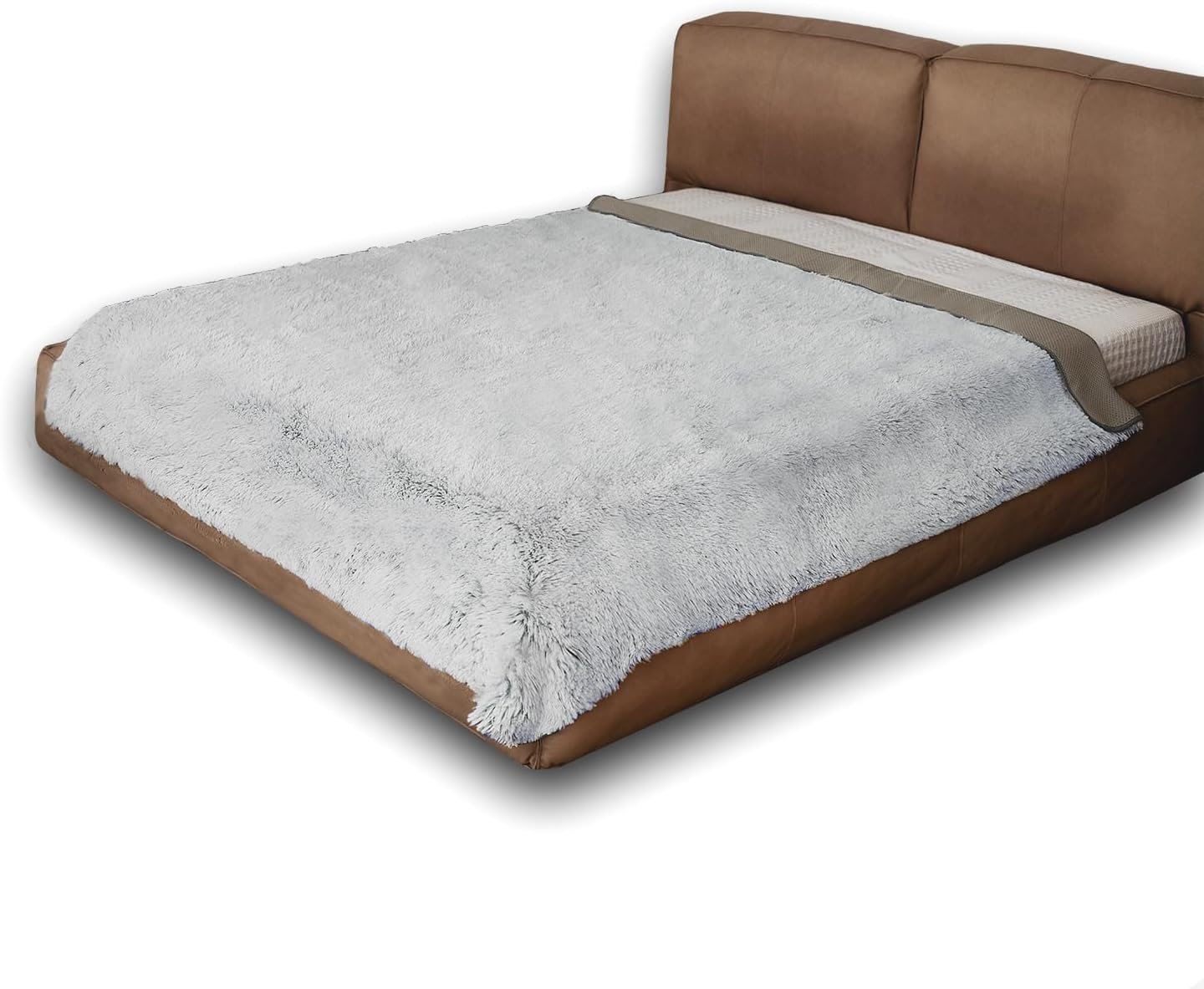 Dogs/Cats Bed Mats, Dog Pad Washable Removable Couch Cover with Anti-Slip Back, Plush Long Fur Mat, Perfect for Small, Medium and Large Dogs.(Magic Gray, 82"x82")