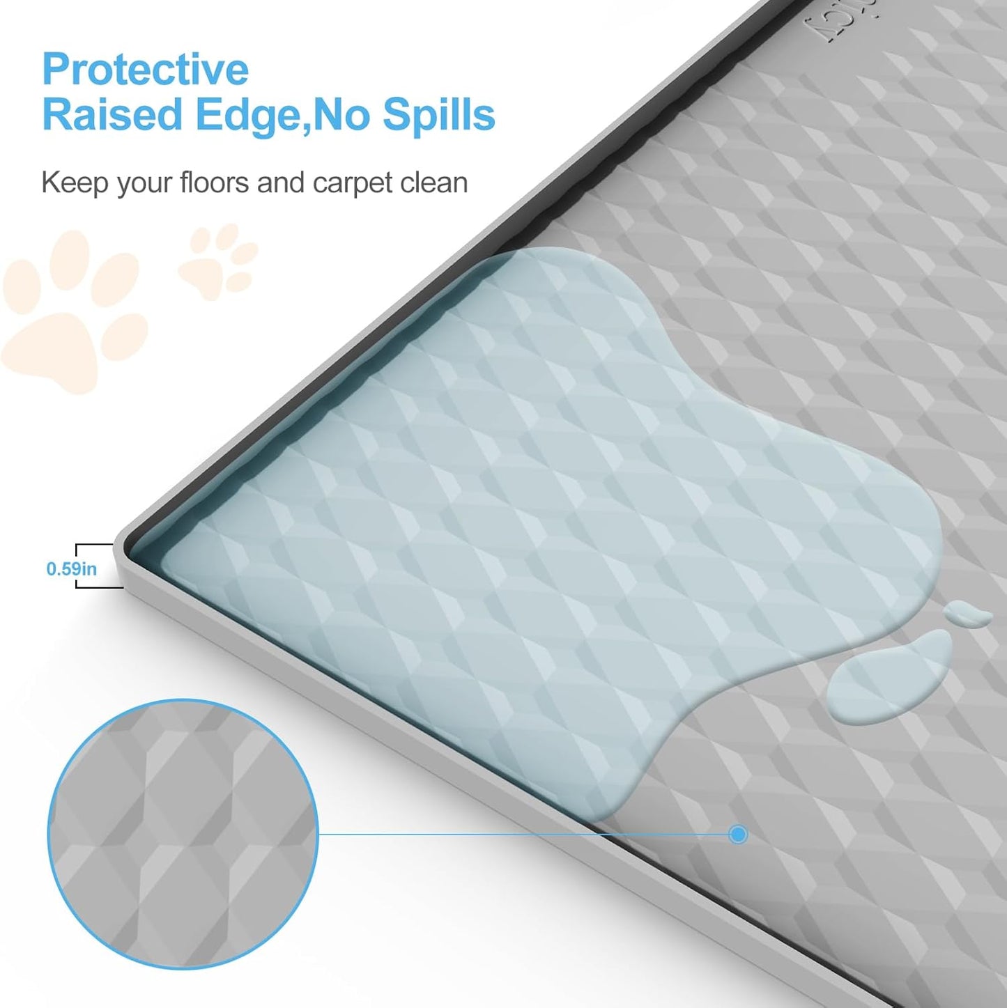 Pee Pad Holder for Dogs,Silicone Dog Puppy Pad Holder, 24 x 24 No Spill Raised Lip High Edge,Portable, Leak-Proof Mat Holder for Dog Training Pads,Square Potty Trays for Home Floor Protection