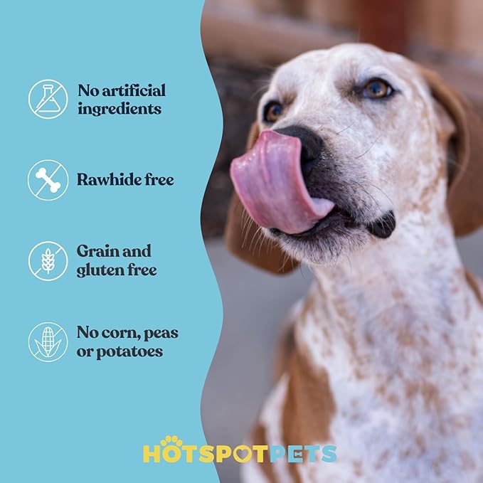 hotspot pets Beef Esophagus Dog Treats Grass Fed with No Added Hormone & Antibiotic All Natural Jerky Dog Treats - (12 Inch - 1 Pound Bag) Dog Chews Rich in Glucosamine & Chondroitin for Joint Health