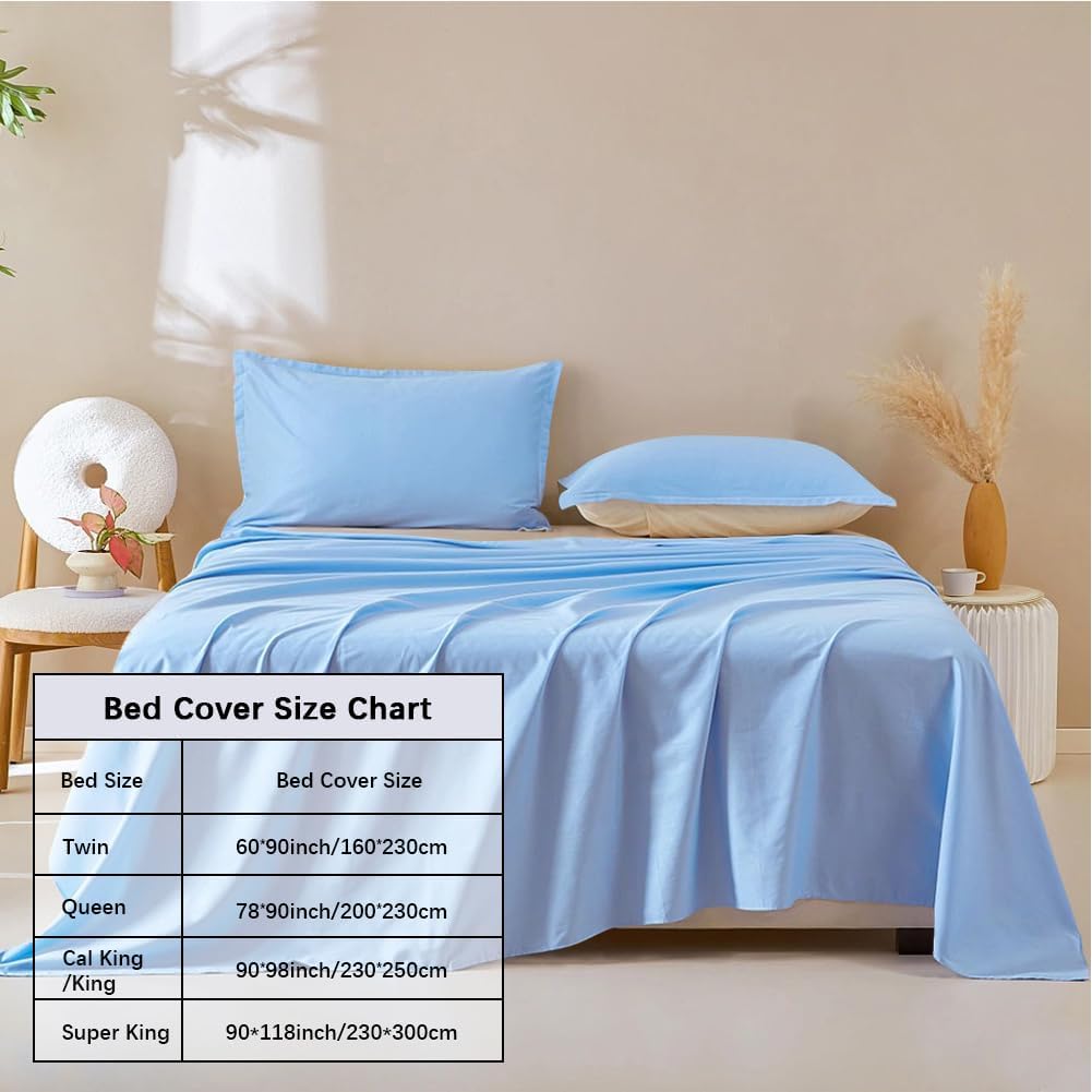 DUJUIKE Waterproof Bed Cover for Dog and Cats,Pet Hair Resistant Bed Sheet Cover, Protective Bed Liner Cover with 100% Waterproof Breathable Thin Fabric (Sky Blue, Queen 78 * 90 inch)