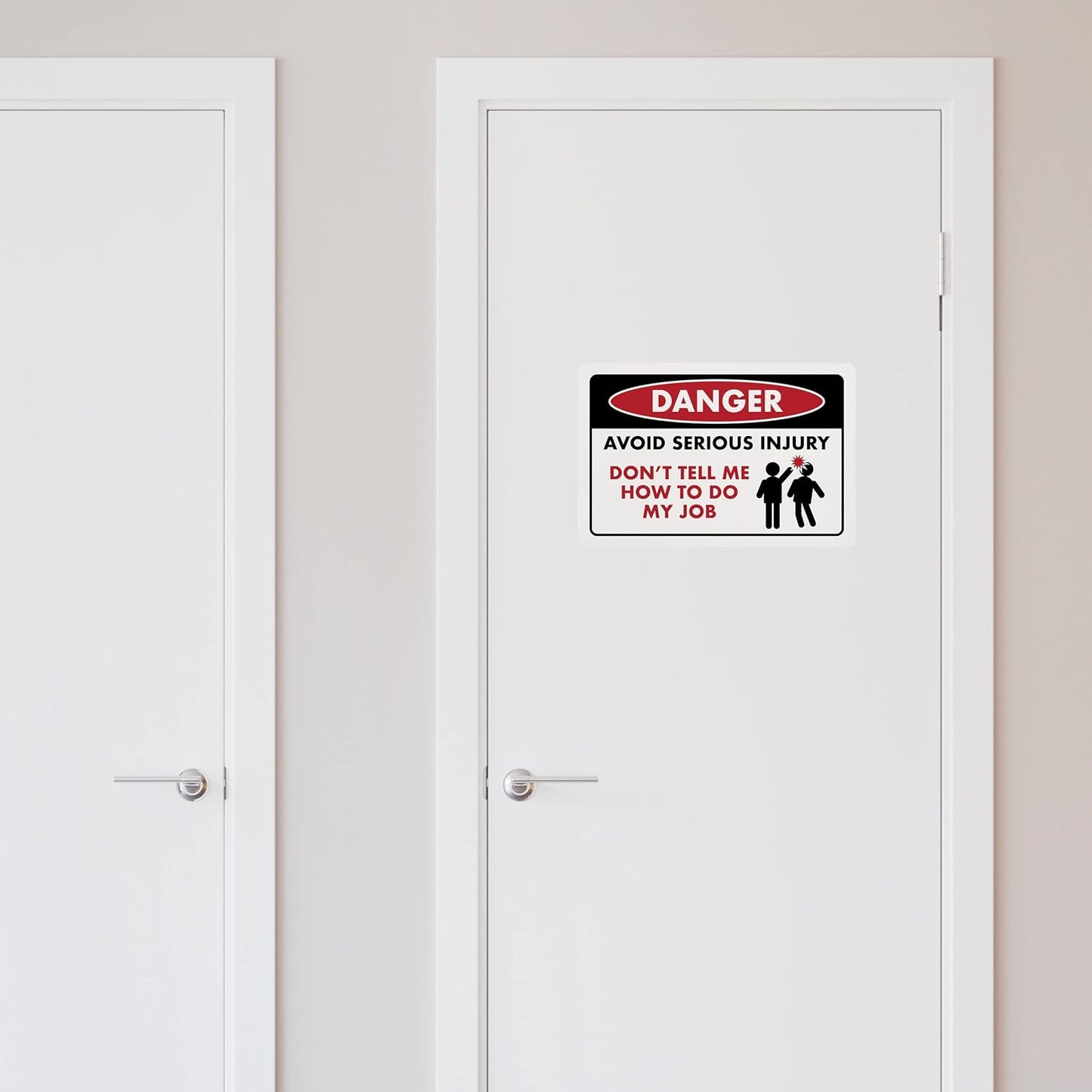 ENVISIONED Signage - Avoid Serious Injury Don't Tell Me How To Do My Job - Humorous Plastic Sign 8" x 12" - Funny Garage, Office Wall Decor, Mechanic Gift, Street Sign for Bedroom