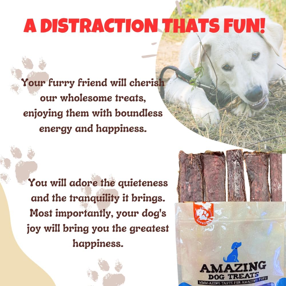 Amazing Dog Treats - Beef Esophagus Jerky for Dogs (10-12 Inch - 30 Pc/Pack) - Gullet Dog Chews