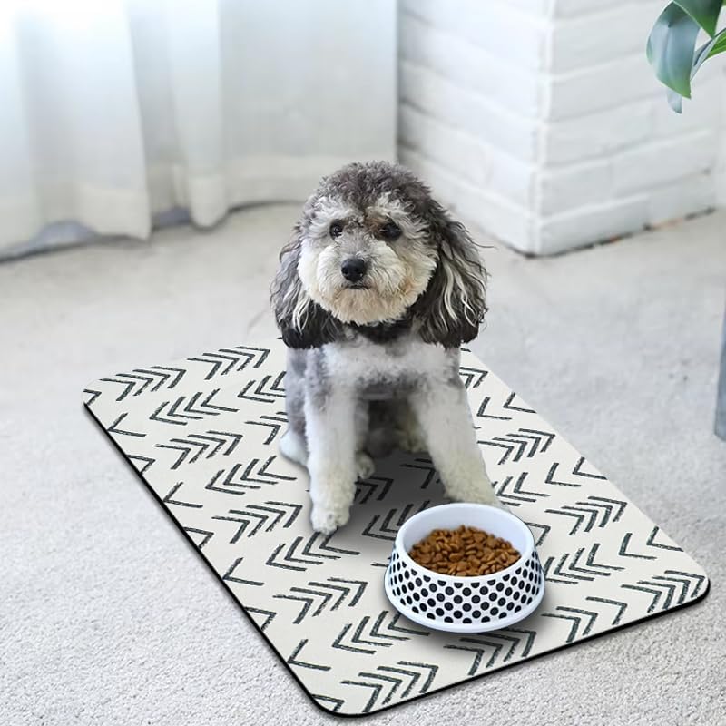 Dog Food Mats for Floors Waterproof, Dog Cat Water Bowl Mats Pet Feeding Absorbent Mat Dog Cat Pet Placemats for Food and Water 16 * 24 inch