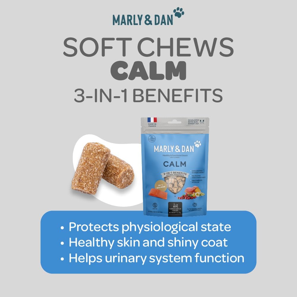 Marly & Dan Healthy & Functional Salmon Treats for Cats, Purrfectly Tasty Calm Recipe
